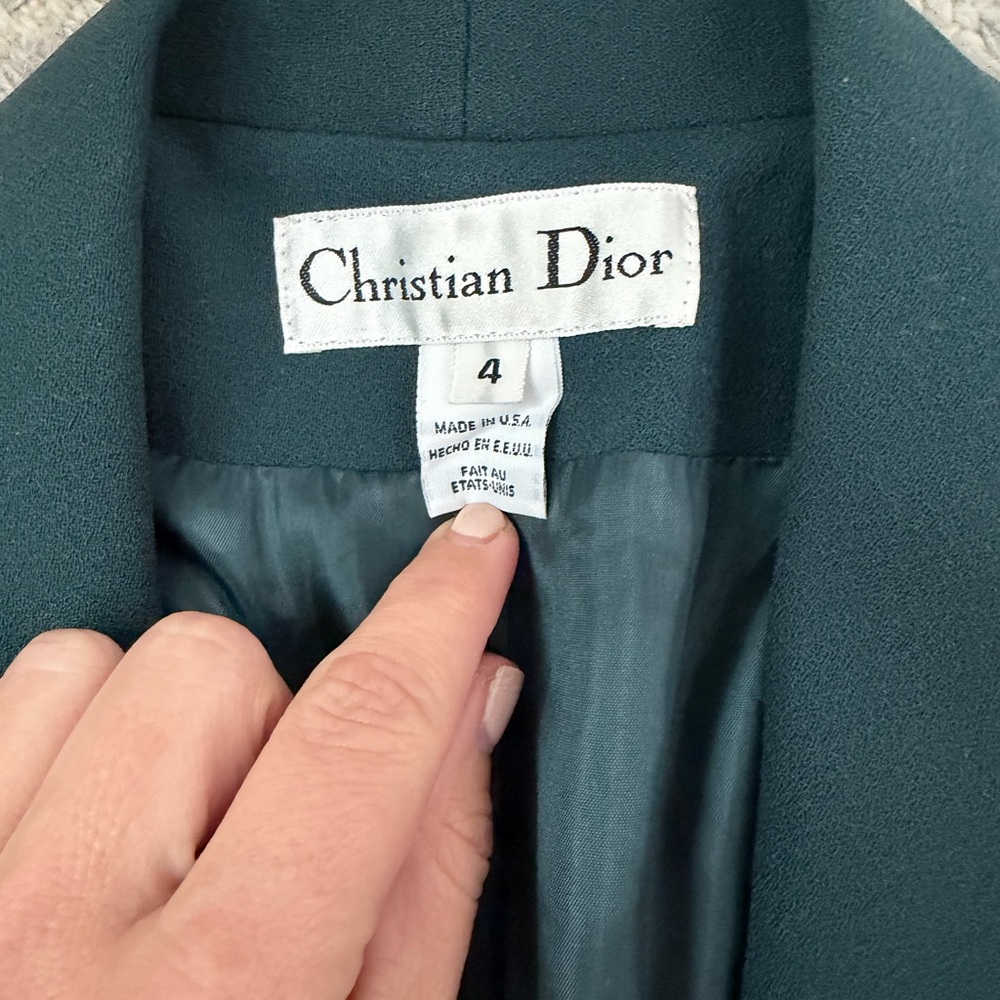 CHRISTIAN DIOR Vintage Wool Blazer Jacket, sz 4 - Picture 11 of 14